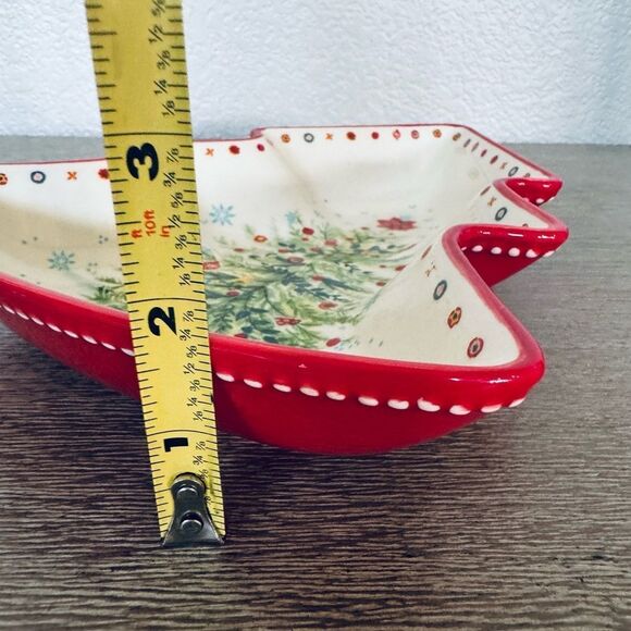 Pioneer Woman Christmas Tree Ceramic Candy Dish Decor Serving Bowl - Picture 3 of 3